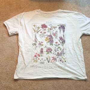 Distressed floral t shirt Size s/m
